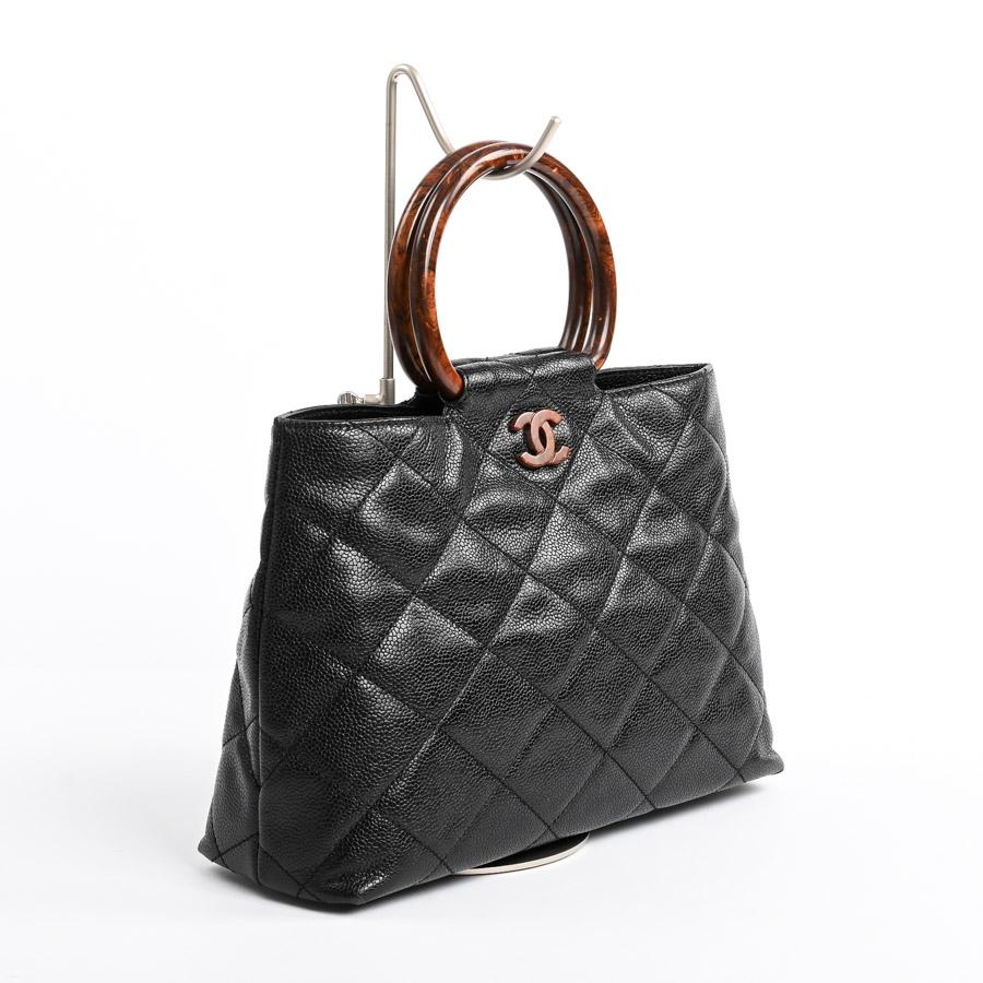 CHANEL（シャネル） ウッドハンドルバッグ ハンドバッグ ブラック 