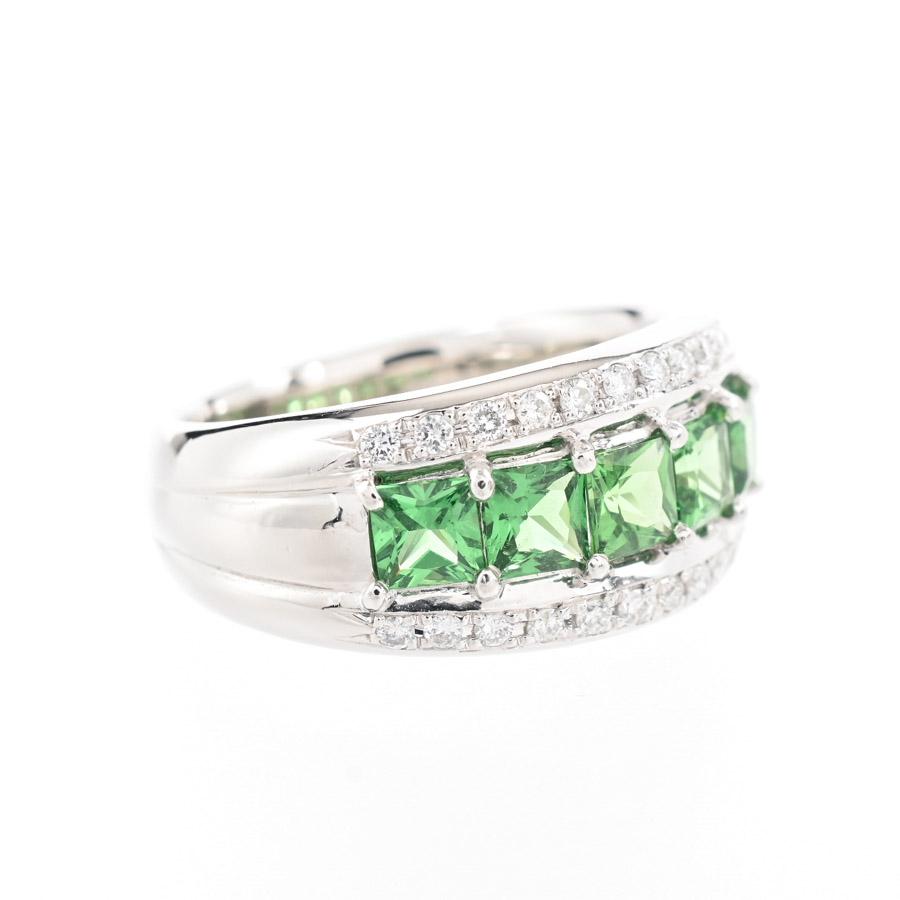 グリーンガーネット リング グリーンガーネット1.38ct ダイヤ0.2ct 11.5号 10.8g レディース 中古A品_1