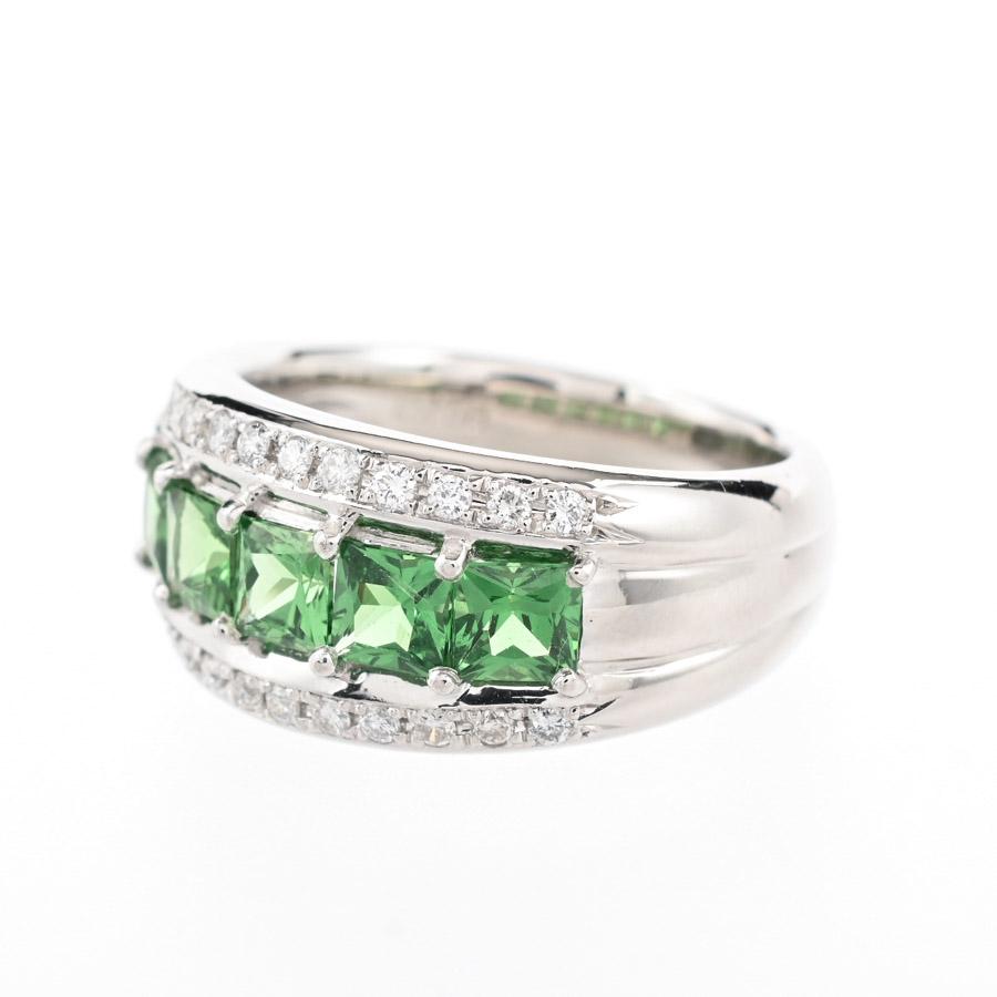 グリーンガーネット リング グリーンガーネット1.38ct ダイヤ0.2ct 11.5号 10.8g レディース 中古A品_2