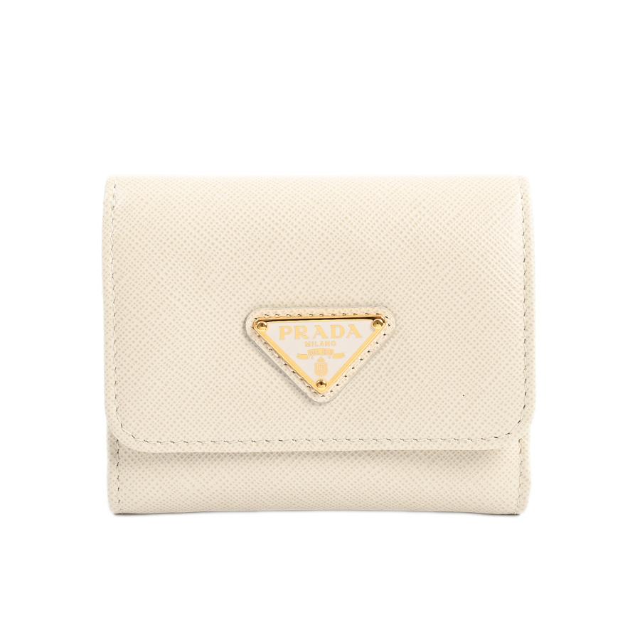 【美品】PRADA サフィアーノ トライアングル 三つ折り財布 1MH043 PRADA（プラダ） サフィアーノトライアングル財布 ミディアム