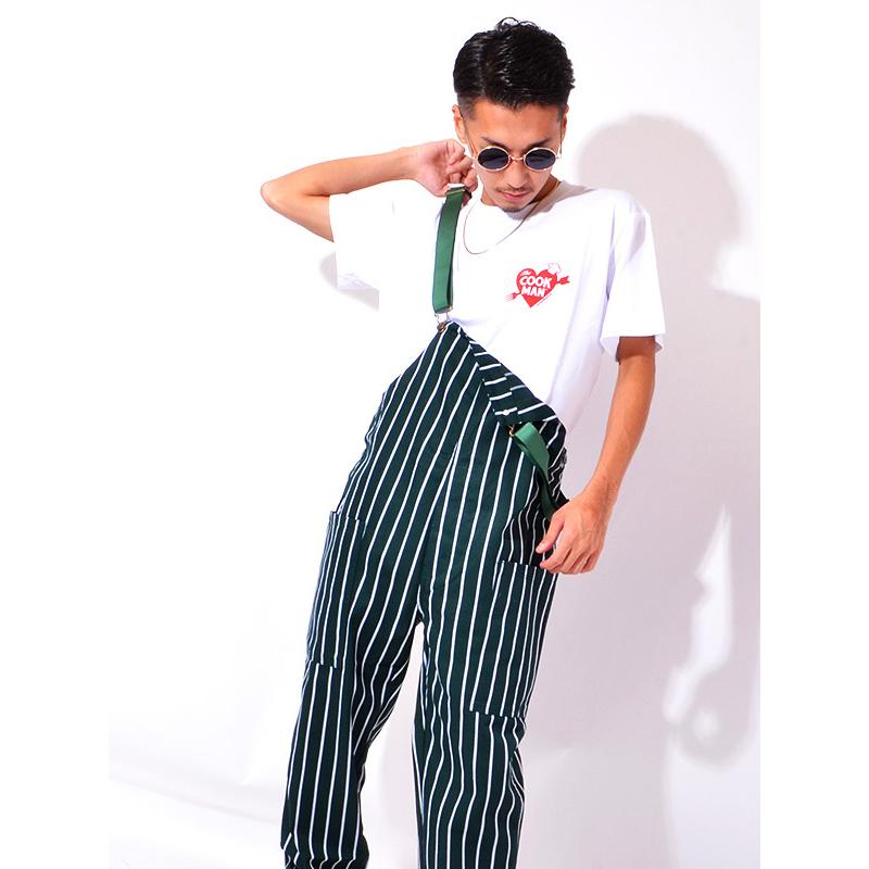 COOKMAN クックマン オーバーオール メンズ レディース 大きいサイズ Fisherman's Bib Overall STRIPE ストライプ ダークグリーン フィッシャーマンズ 231-03857_2