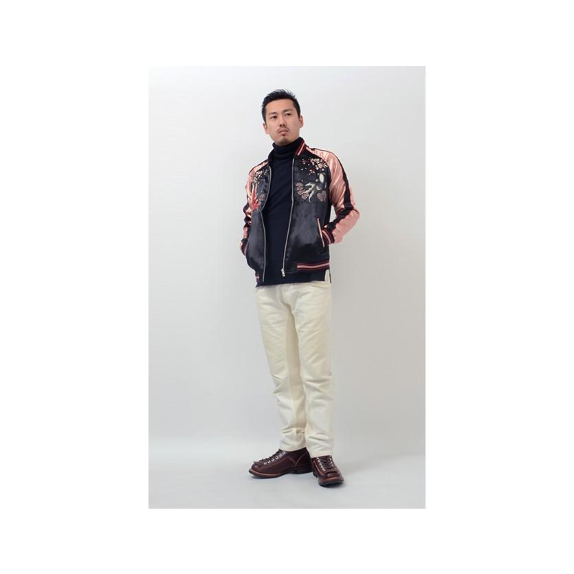 ジャパネスク 和柄 スカジャン メンズ レディース 赤黒 出目金 金魚