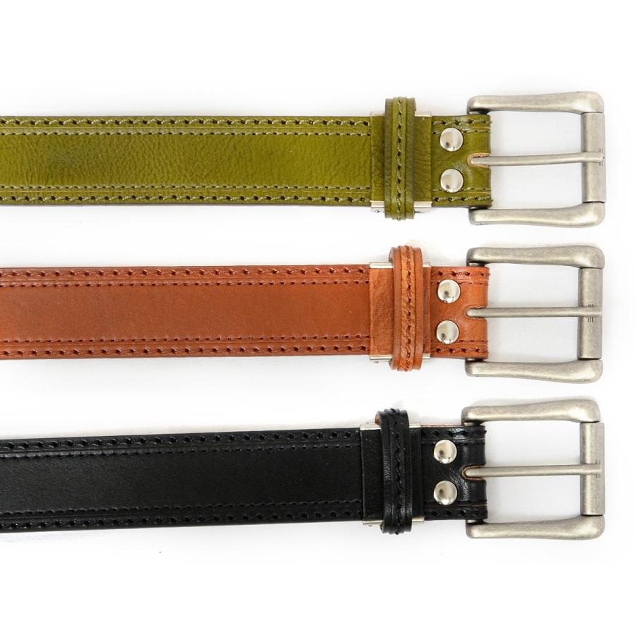 ALPHA INDUSTRIES アルファ ベルト メンズ レザー 牛革 ステッチ