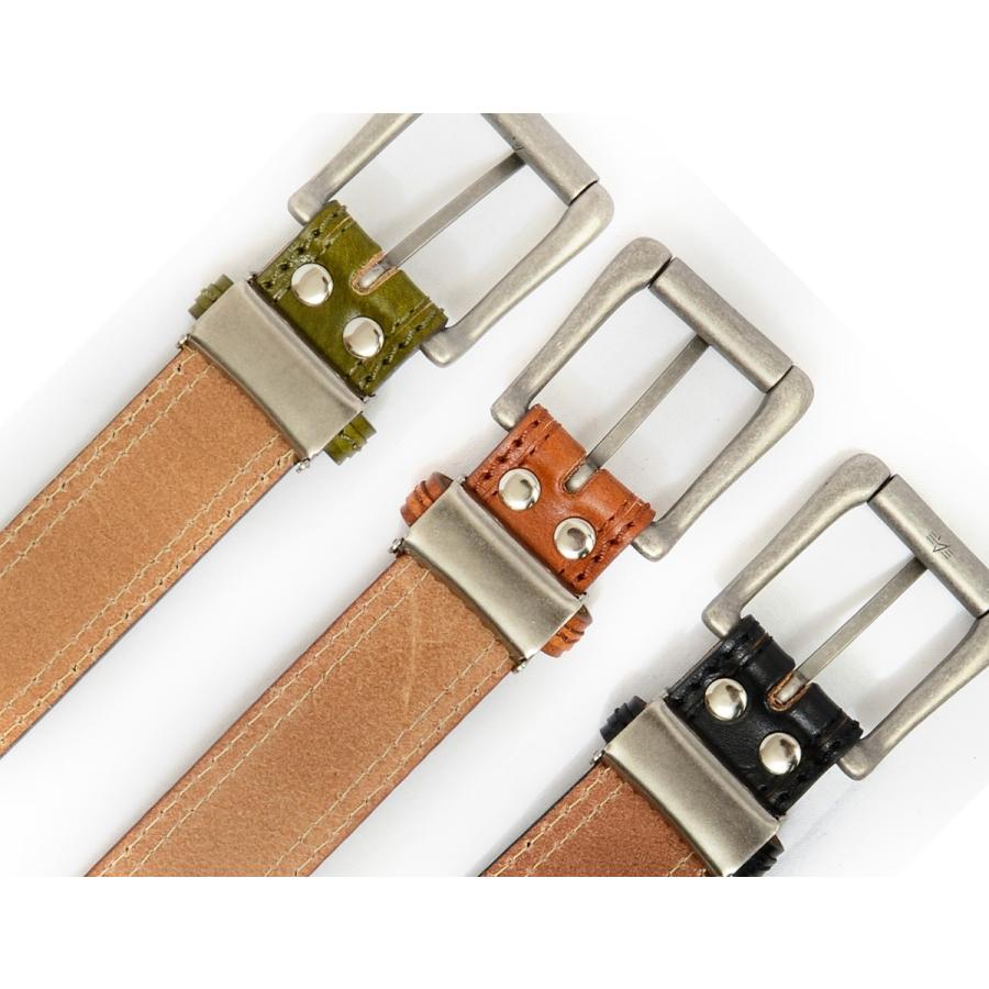 ALPHA INDUSTRIES アルファ ベルト メンズ レザー 牛革 ステッチ