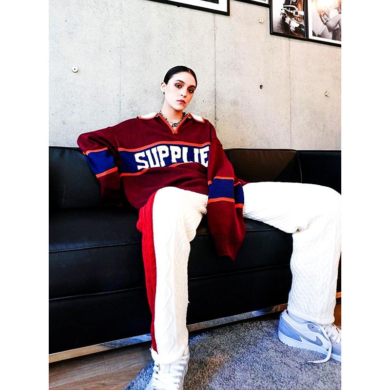 Supplier サプライヤー ニット レディース メンズ オーバーサイズ セーター College Logo Knit カレッジ ロゴ C Logo Knit Bu C Logo Knit Bu Rodeo Bros 通販 Yahoo ショッピング