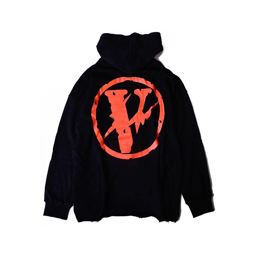 VLONE ブラック パーカー フード付き 在庫処分】VLONE ×FRAGMENT DESIGN ヴィーロン ヴィーローン