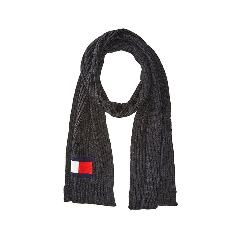 【プレゼントにも】トミーヒルフィガー★ロゴマフラー★グレー★新品未使用 トミー ヒルフィガー TOMMY HILFIGER ロゴウールマフラー （グレー