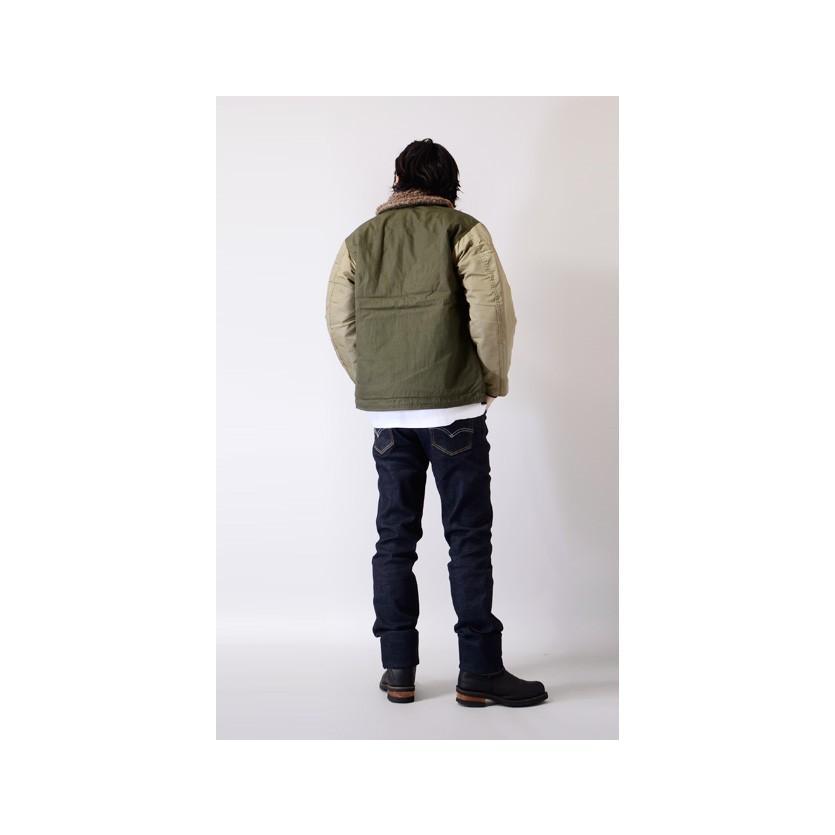 ヒューストン ゴールド HOUSTON GOLD N-1 大きいサイズ 中綿 ジャケット アウター 日本製 ミリタリー デッキジャケット 海軍 NAVY HG005Xの画像
