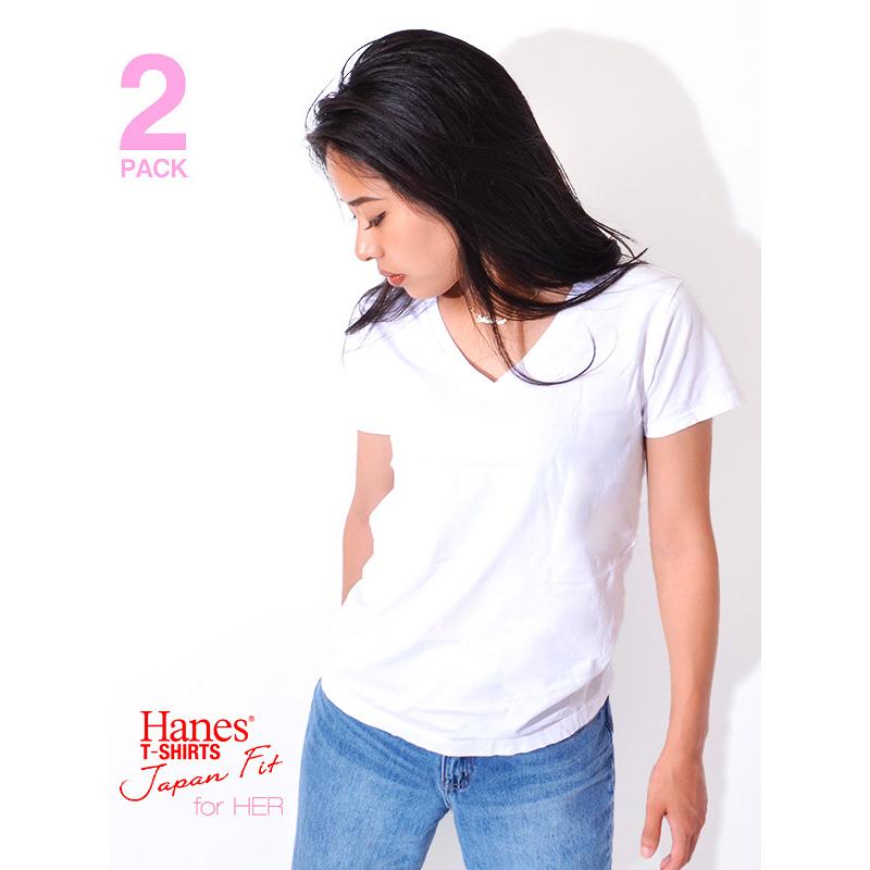 Hanes ヘインズ Tシャツ レディース ジャパンフィット 半袖 綿100 2枚入り パックt インナー 5 3オンス Hw5315 Hw5315 Rodeo Bros 通販 Yahoo ショッピング