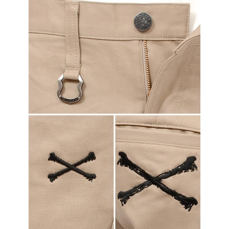 VANSON（バンソン） パンツ チノパン クロスボーン ワークパンツ 刺繍