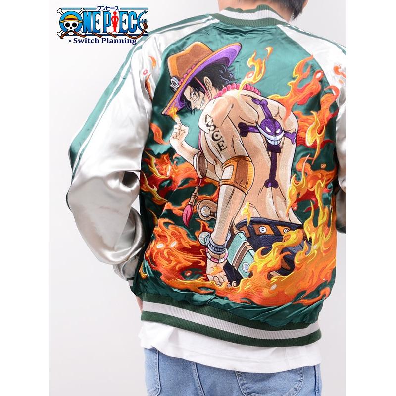 ワンピース One Piece グッズ スカジャン 火拳のエース 白ひげ海賊団 ポートガス D エース メラメラの実 ルフィ 海賊王 ロジャー スペード Opsj 007 Opsj 007 Rodeo Bros 通販 Yahoo ショッピング