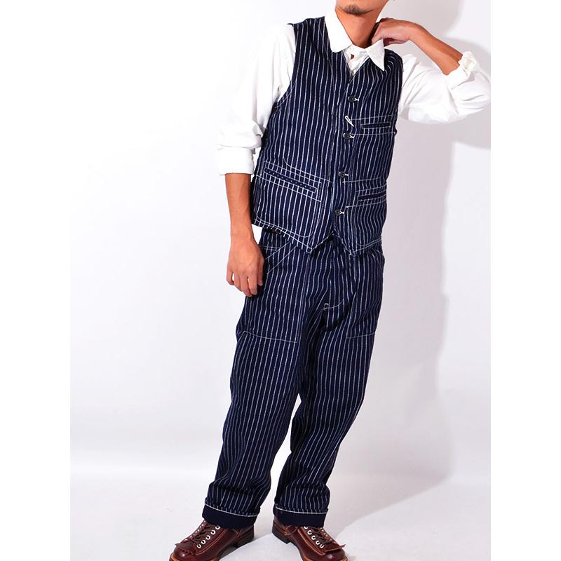 SUGAR CANE シュガーケーン ウォバッシュ ストライプ ベスト メンズ 9oz. WABASH STRIPE WORK VEST SC12654｜rodeobros｜08