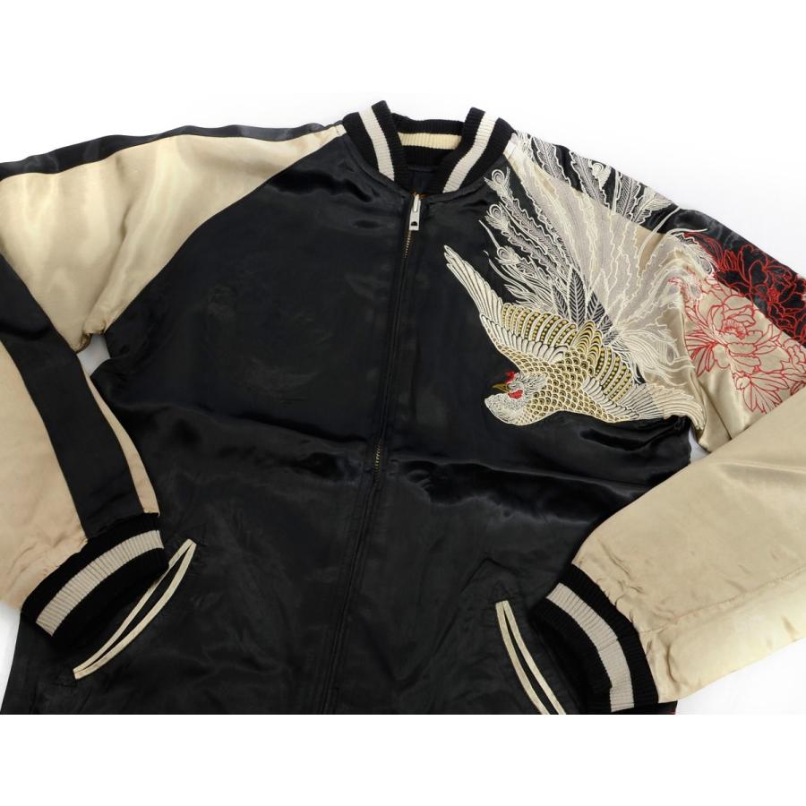 花旅楽団 和柄 スカジャン 鳳凰 牡丹 富士山 リバーシブル 刺繍 SCRIPT