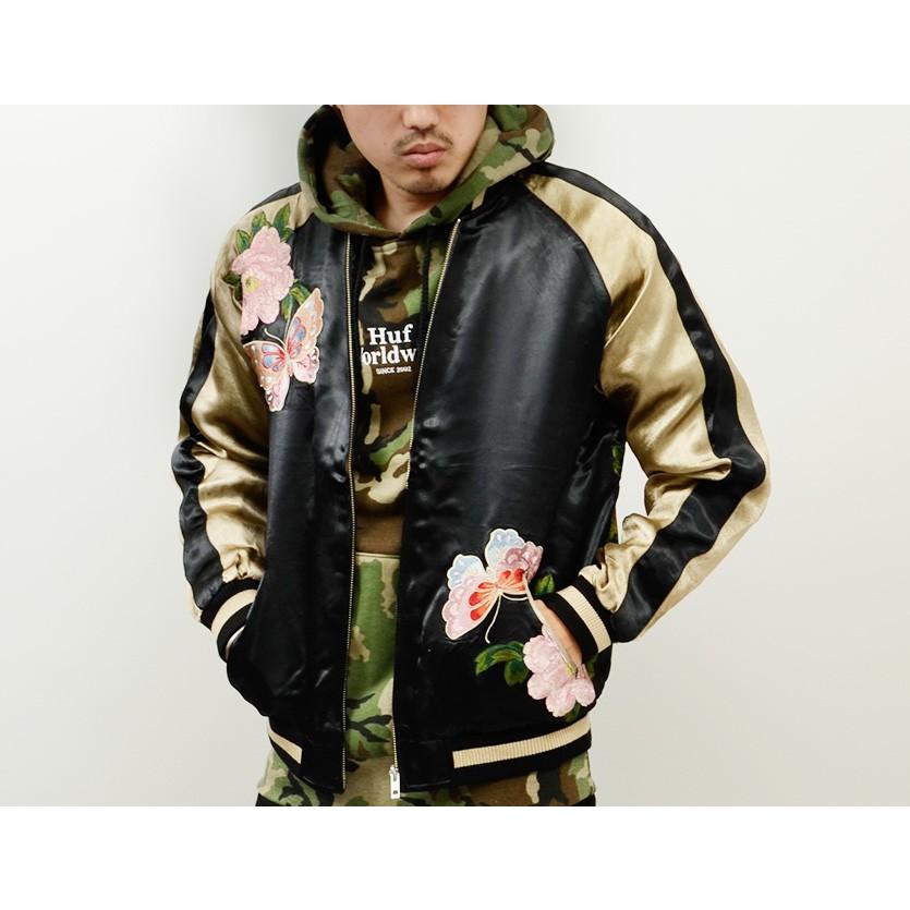 JAPANESE　CLASSIC　SCRIPT 蝶刺繍 スカジャン花旅楽団 JAPANESE CLASSIC SCRIPT 蝶刺繍 スカジャン花旅楽団 - メルカリ