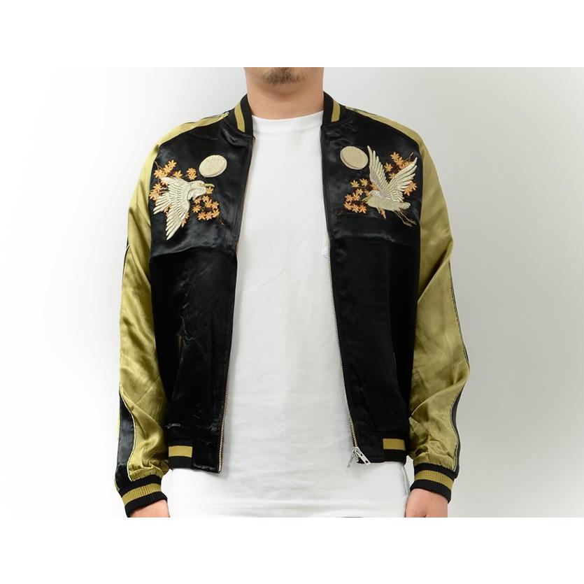 【月紅葉狐柄】XL スカジャン リバーシブル 花旅楽団 刺繍 和柄 月紅葉狐柄】XL スカジャン リバーシブル 花旅楽団 刺繍 和柄