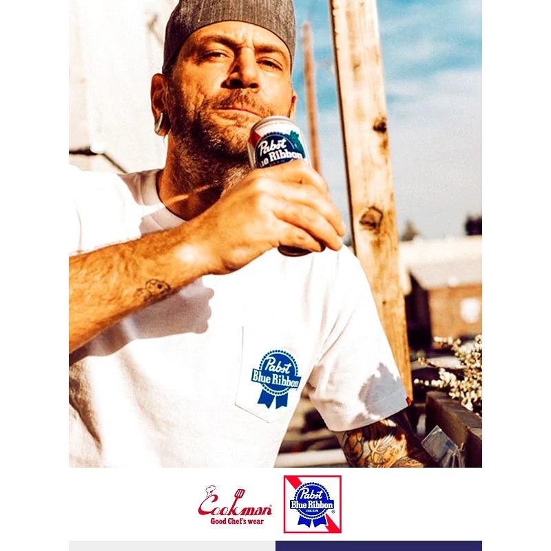 COOKMAN クックマン Tシャツ メンズ レディース 半袖 ブランド 綿100% ポケT Pabst Blue Ribbon 221-21051｜rodeobros