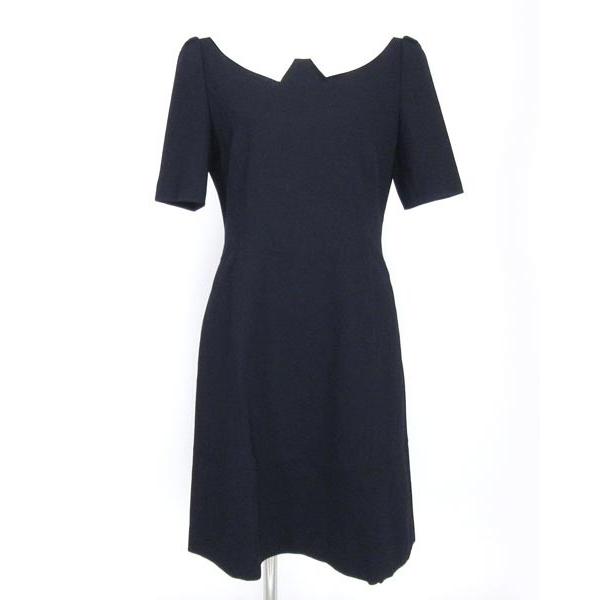 日本最級 フォクシー Foxey 紺 半袖 ワンピース 40 ワンピース Floridapace Gov