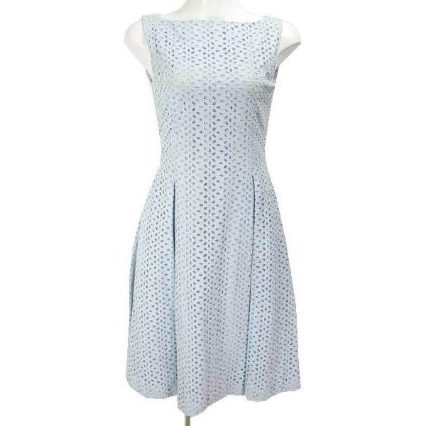 Ginger掲載商品 フォクシーらしい上品なワンピース 38 ノースリワンピース 水色 Foxey クラッシック フォクシー ワンピース チュニック