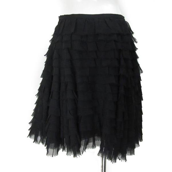最終価格FOXEY　シフォンスカート　ブラック　40 FOXEY シフォンスカート ブラック 40 【公式通販】
