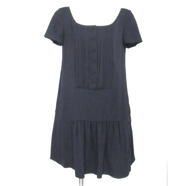フォクシー ニューヨーク FOXEY 紺 半袖 ワンピース 40