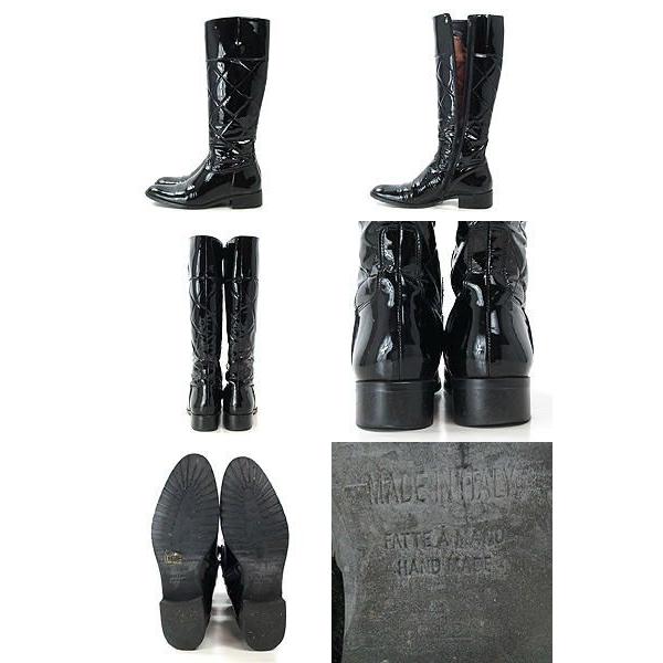 銀座かねまつ(kanematsu)黒エナメルブーツ 36 : ロデオギャラリー