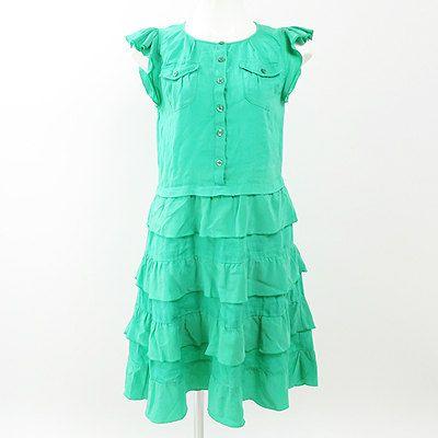 モスキーノチープ&シック(MOSCHINO)グリーン半袖ワンピースI40  