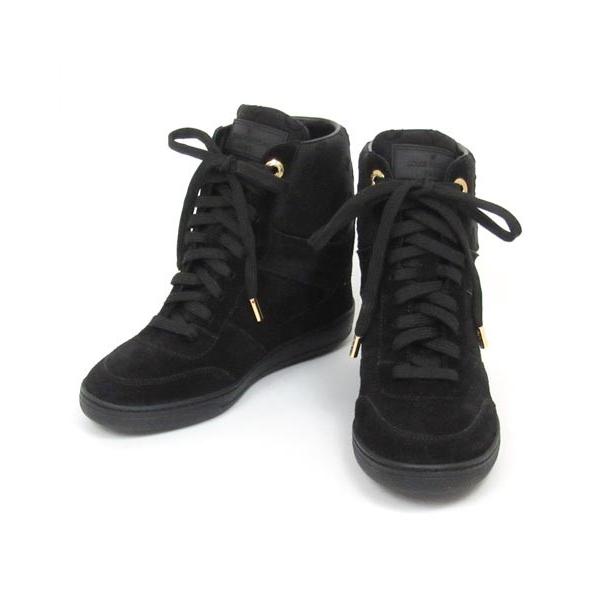 ルイ ヴィトン VUITTON 黒 ハイカット スニーカー 34