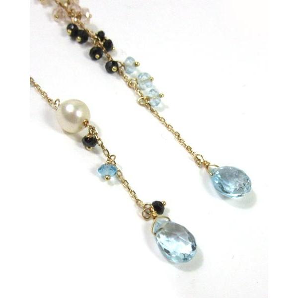 Sweet Peaピアス 18K天然石のときめく輝きと華やかさが揺れる Sweet Peaピアス 18K天然石のときめく輝きと華やかさが揺れる