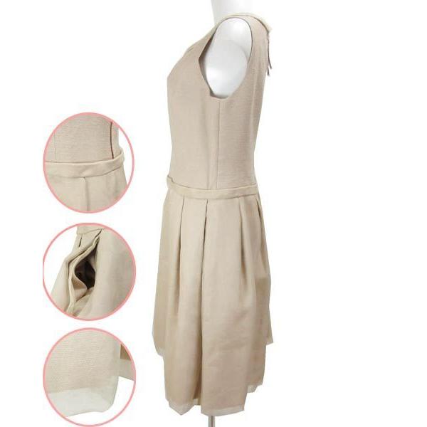 デイジーリン FOXEY ベージュ ノースリ ワンピース 42 アーム ブーケ