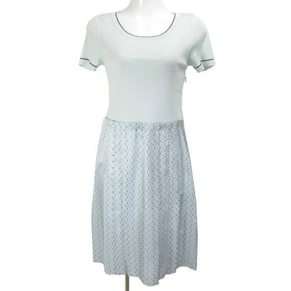 ハロッズ Harrods 水色 半袖 ワンピース 2 LA3651 Harrods ハロッズ