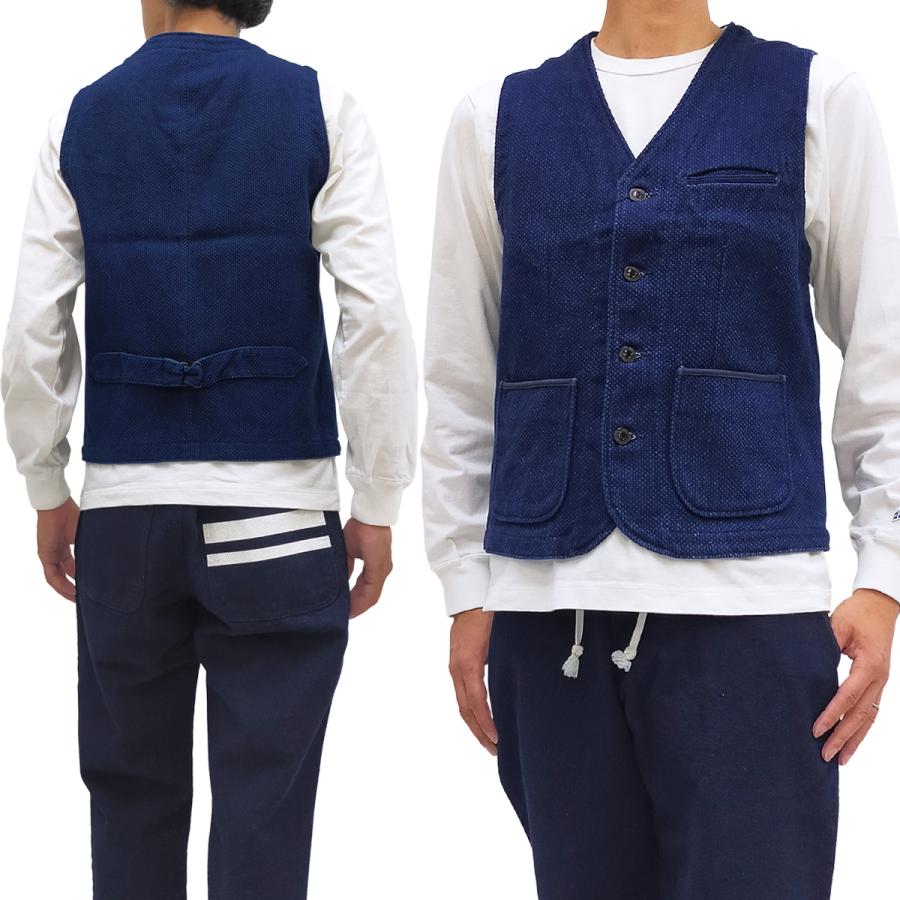桃太郎ジーンズ インディゴ刺し子 ベスト Momotaro Jeans 刺子 桃太郎ジーンズ インディゴ刺し子 ベスト Momotaro Jeans 刺子