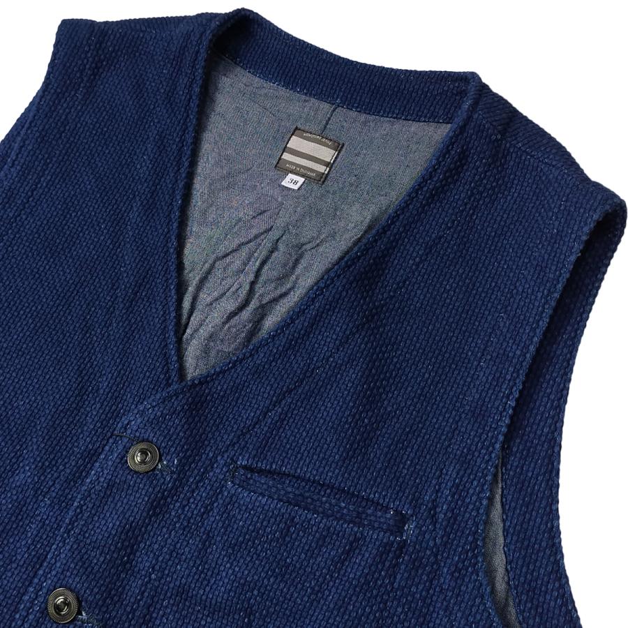 桃太郎ジーンズ インディゴ刺し子 ベスト Momotaro Jeans 刺子 桃太郎ジーンズ インディゴ刺し子 ベスト Momotaro Jeans 刺子