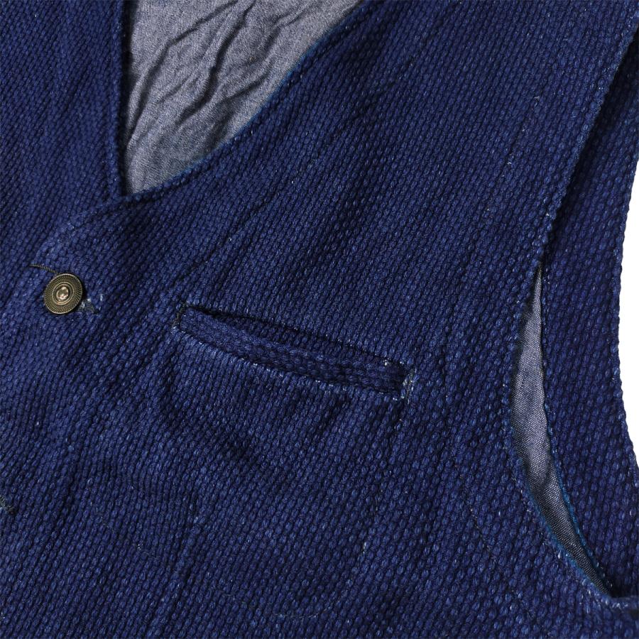 桃太郎ジーンズ インディゴ刺し子 ベスト Momotaro Jeans 刺子 桃太郎ジーンズ インディゴ刺し子 ベスト Momotaro Jeans 刺子