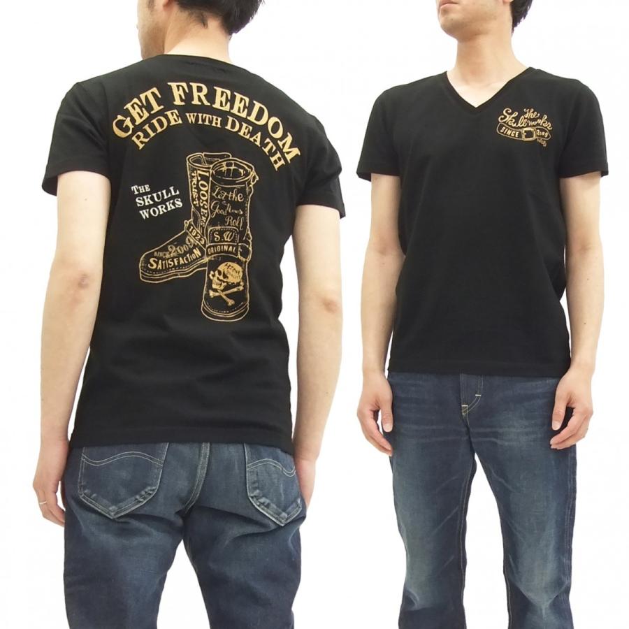 CROPPED HEADS（クロップドヘッズ） スカルワークス VネックTシャツ 