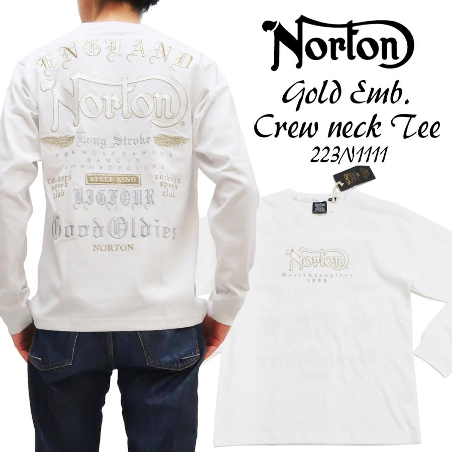 ノートンモーターサイクル ロンT Norton 長袖Tシャツ ゴールド ラメ