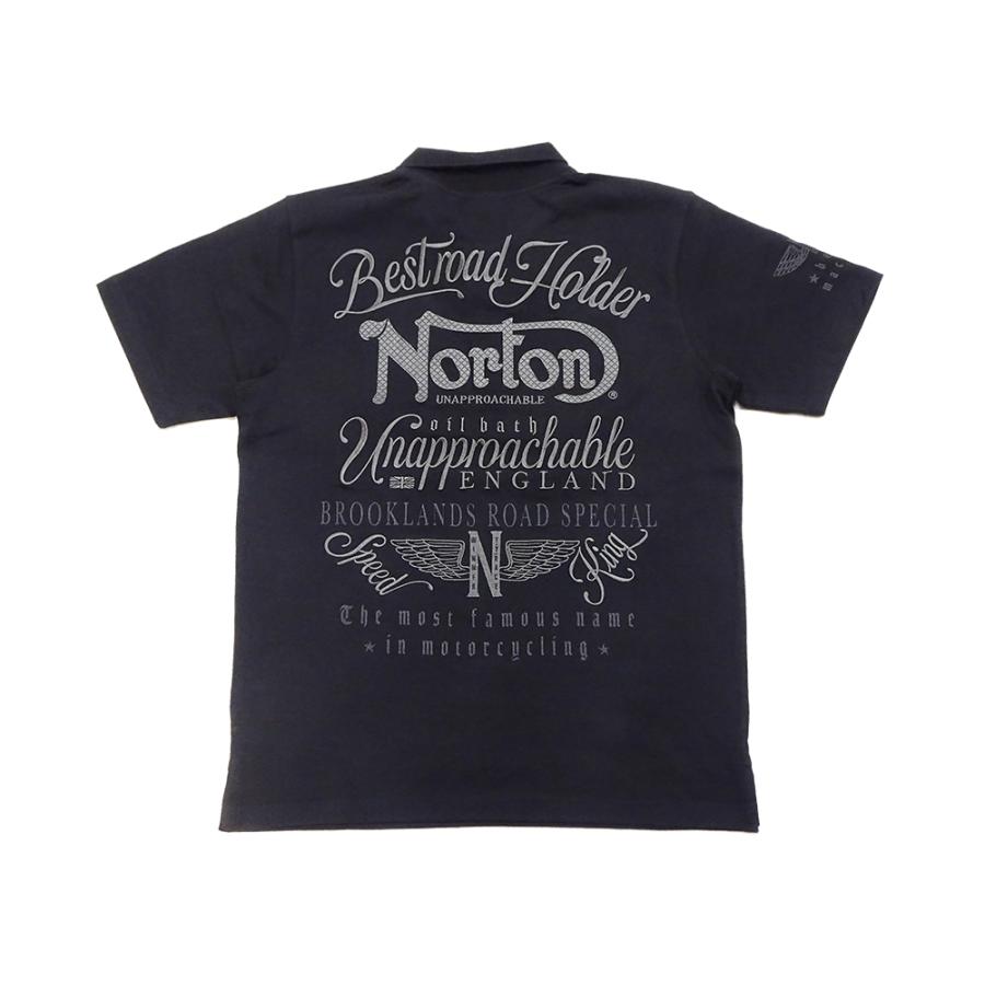 ノートン ポロシャツ Norton ブラックシリーズ ロゴ刺繍 アルミ ノートン ポロシャツ Norton ブラックシリーズ ロゴ刺繍 アルミ