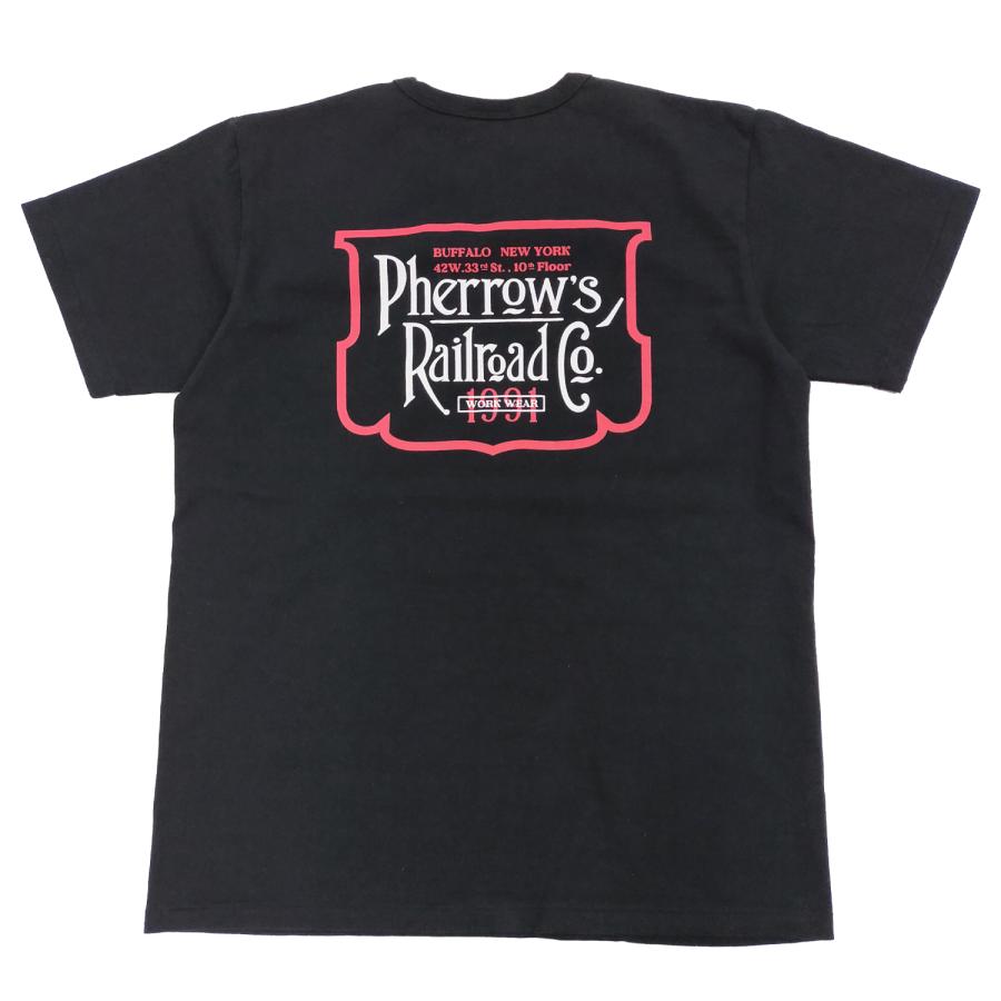 フェローズ Tシャツ PHERROWS 国産 丸胴 PMTボディ 鉄道 レイルロード 半袖Tシャツ 23S-PMT4 黒 新品｜rodeomatubara｜08