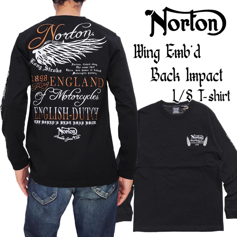 ノートン 長袖Tシャツ Norton ウイング刺繍 バックインパクト ノートン 長袖Tシャツ Norton ウイング刺繍 バックインパクト