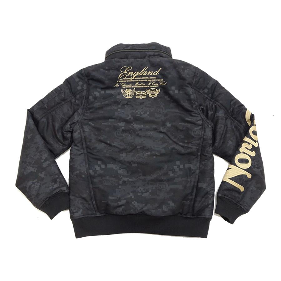新品！Norton ENGLAND 撥水ポリ杢中綿裏ボアボリュームネックJKT L ノートン（NORTON） ボリュームネック 中綿ジャケット 撥水ポリピーチ