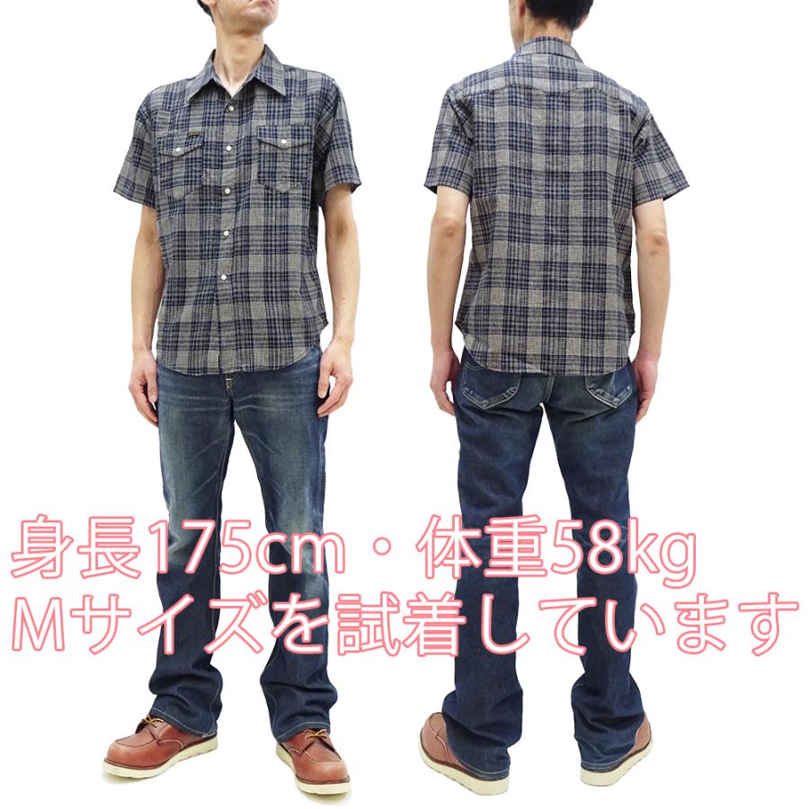 Pherron's シャツ　フェローズ　新品　未開封 Pherrow's フェローズ オープンカラーシャツ インディゴ抜染