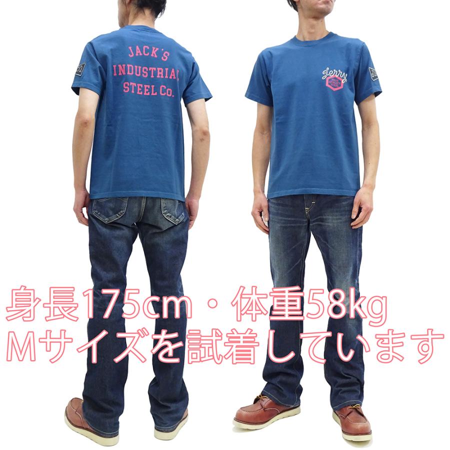 フェローズ ワッペン付き 半袖Tシャツ PHERROW'S 鉄鋼会社 JACK'S INDUSTRIAL STEEL 24S-PT3 S.ブルー 新品｜rodeomatubara｜03