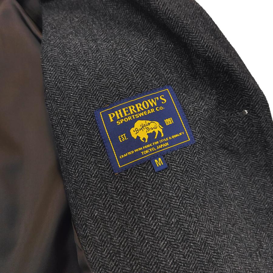 Pherrow's（フェローズ） ヘリンボーン テーラードジャケット ウール調