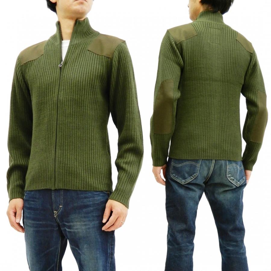 ヒューストン コマンドジップセーター Houston メンズ ミリタリー ニット オリーブ 2510 新品 2510 Olive 服の福助商店 通販 Yahoo ショッピング