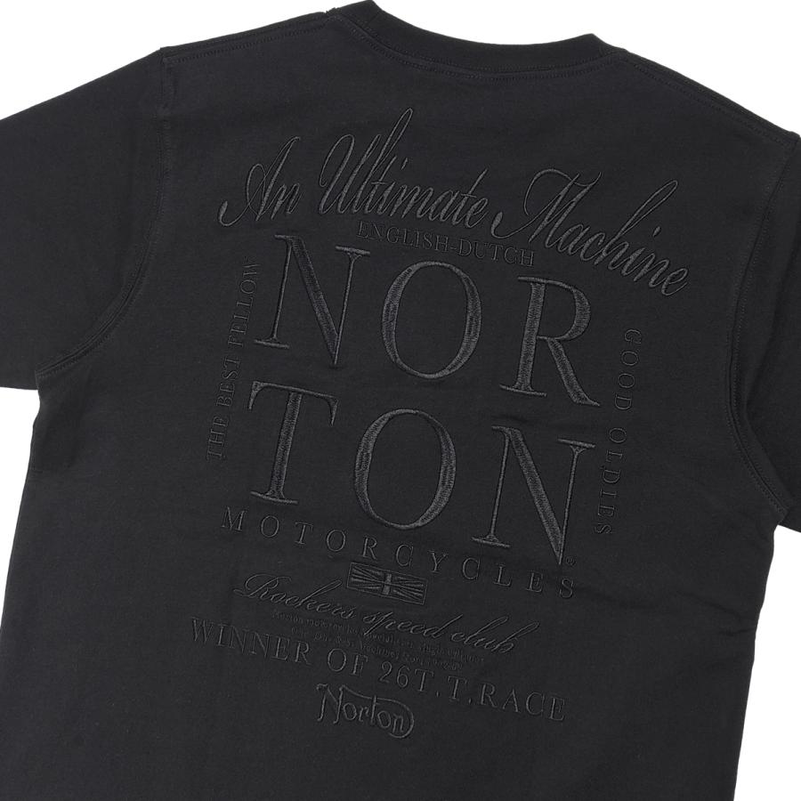 ノートン（NORTON） ノートンモーターサイクル 半袖Tシャツ 同色刺繍 