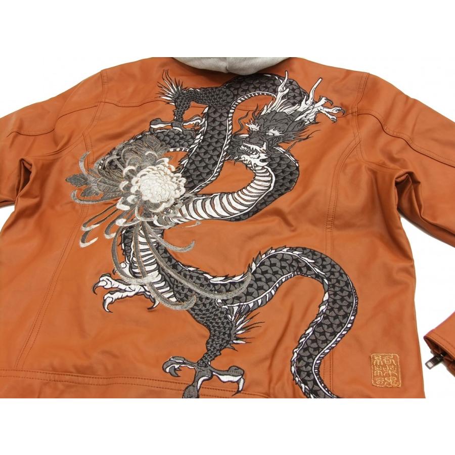 絡繰魂 フェイクレザー フーデッドライダースジャケット 253516