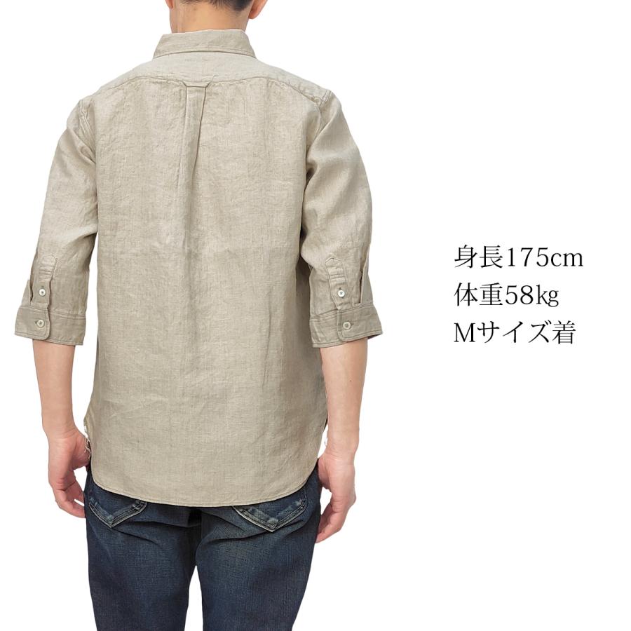 Pherrow's フェローズ 7分袖シャツ フレンチリネン Pherrows 七