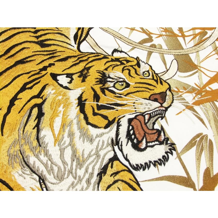 絡繰魂 粋 Tシャツ 272520 信長の虎 刺繍 和柄 KARAKURI 半袖Tシャツ