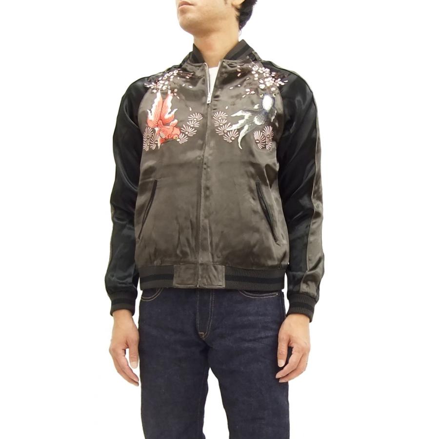 ジャパネスク スカジャン 3RSJ-015 出目金 Japanesque メンズ スーベニアジャケット チャコール 新品 ジャパネスク スカジャン 3RSJ-015 出目金 Japanesque メンズ
