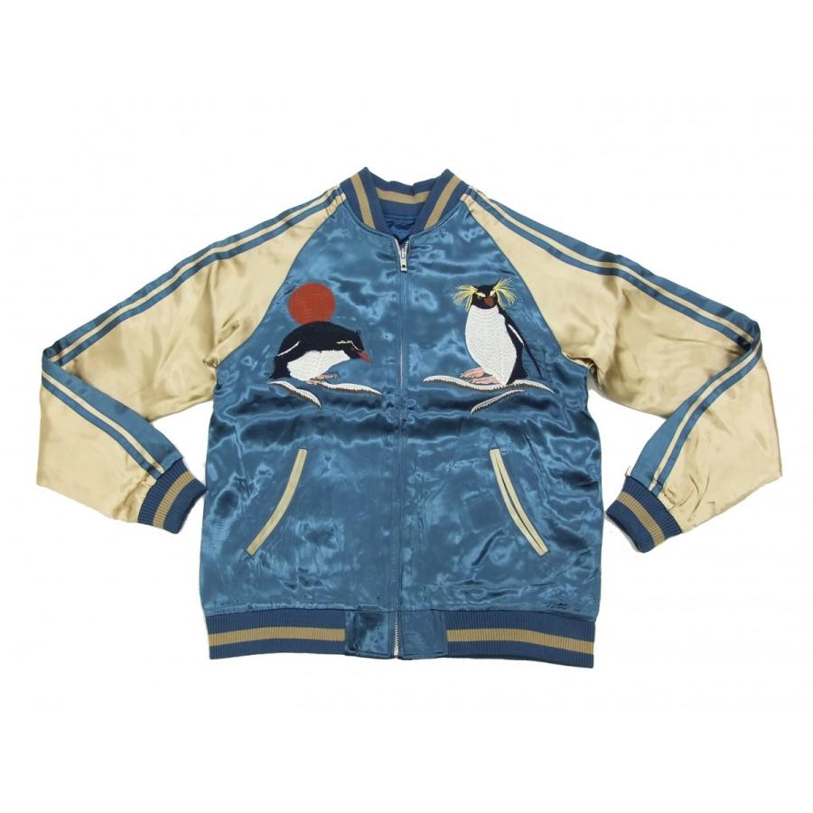 ジャパネスク スカジャン 3RSJ-036 ペンギン メンズ スーベニアジャケット ブルー 新品 ジャパネスク スカジャン 3RSJ-036 ペンギン Japanesque メンズ