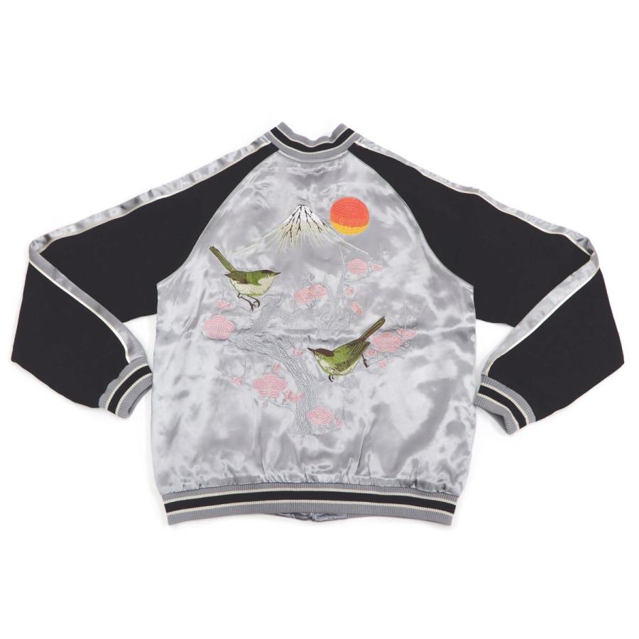 ジャパネスク スカジャン 3RSJ-751 梅鶯柄 刺繍 メンズ 和柄